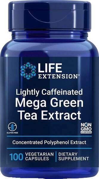 Lightly Caffeinated Mega Green Tea Extract - 100 vcaps