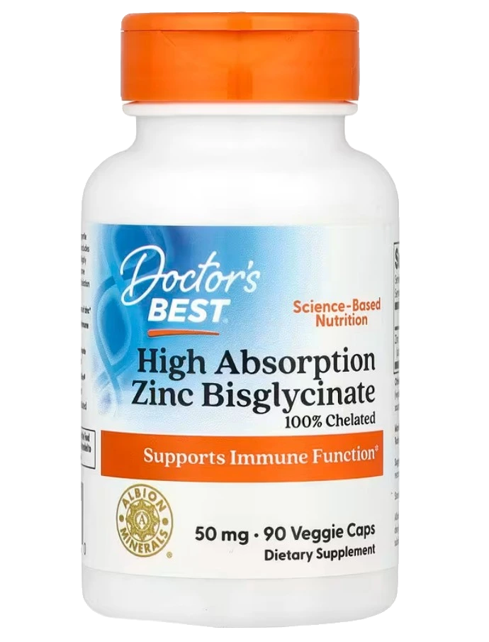 High Absorption Zinc Bisglycinate, 50mg - 90 vcaps