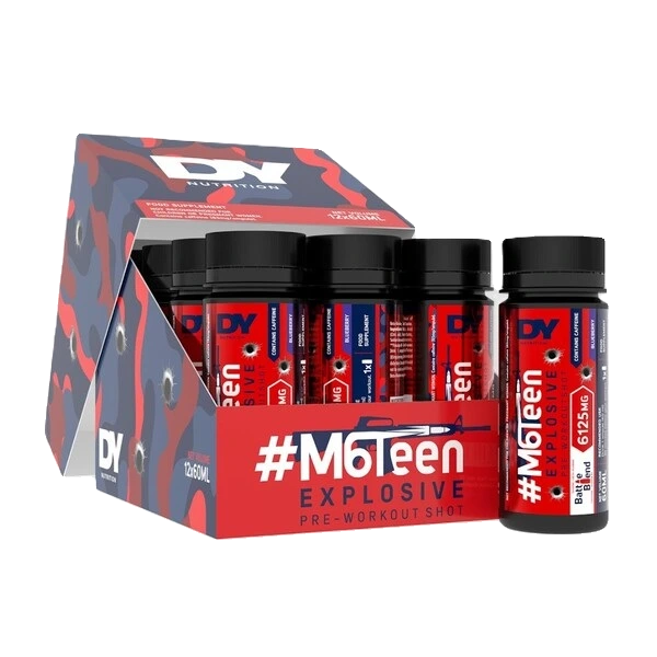 #M6Teen Explosive Pre-Workout Shot, Blueberry - 12 x 60ml.