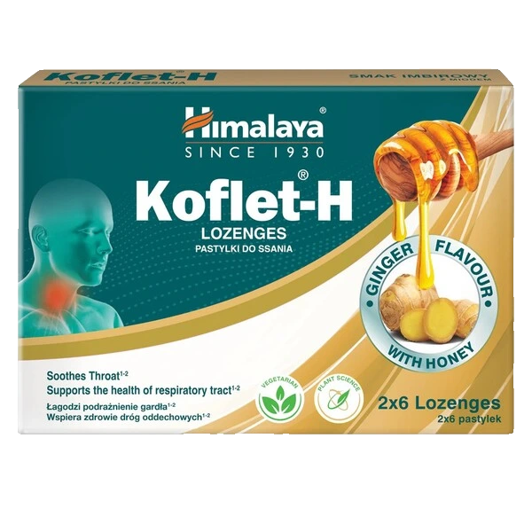 Koflet-H, Ginger - 12 lozenges