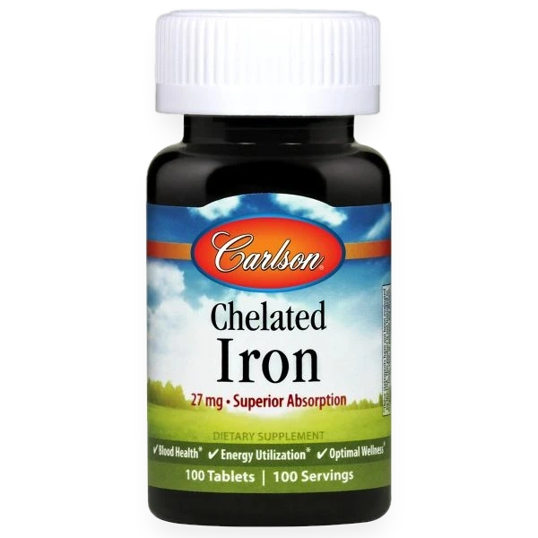 Chelated Iron, 27mg - 100 tablets