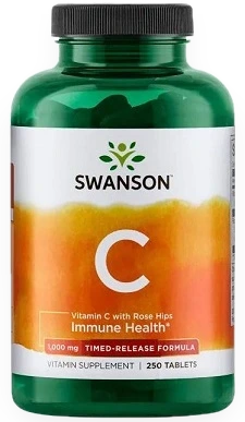Vitamin C with Rose Hips Extract - Timed-Release, 1000mg - 250 tablets