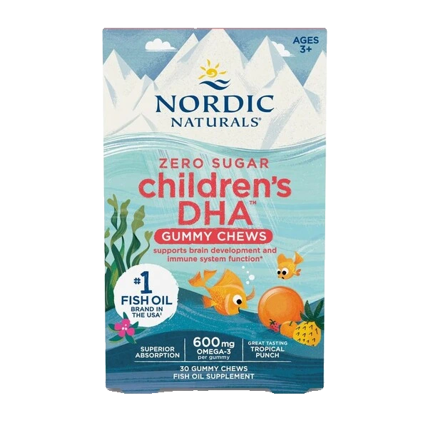 Children's DHA Gummy Chews 600mg, Tropical Punch - 30 gummies