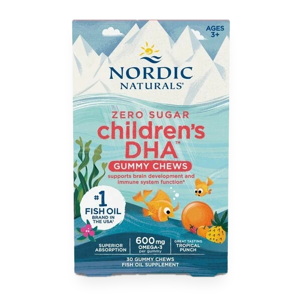 Children's DHA Gummy Chews 600mg, Tropical Punch - 30 gummies
