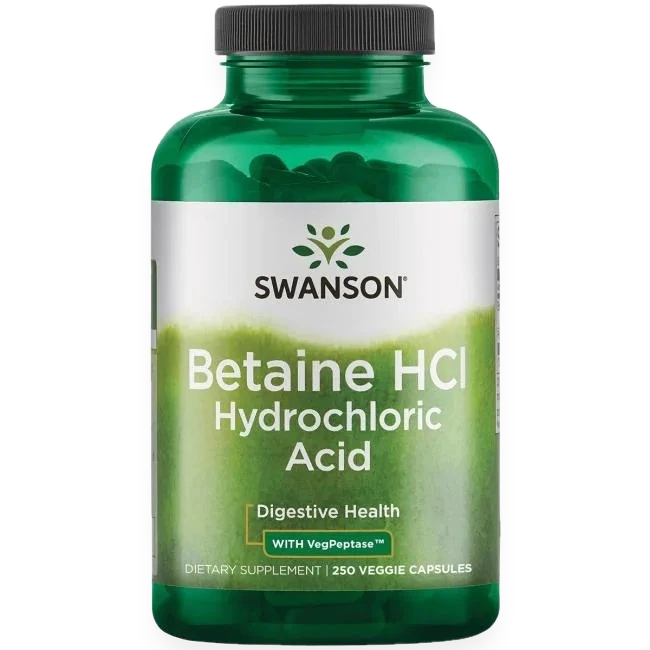 Betaine HCl Hydrochloric Acid - 250 vcaps