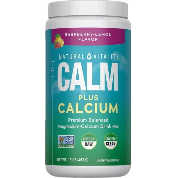 Natural Calm Plus Calcium, Raspberry Lemon - 453 grams