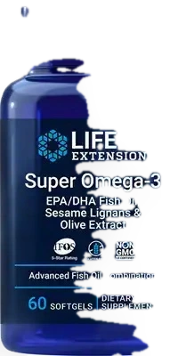Super Omega-3 EPA/DHA Fish Oil, Sesame Lignans & Olive Extract - 60 softgels