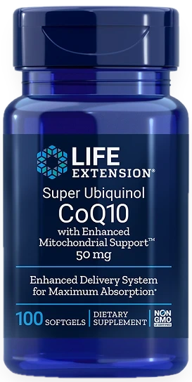 Super Ubiquinol CoQ10 with Enhanced Mitochondrial Support, 50mg - 100 softgels