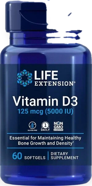 Vitamin D3, 5000IU - 60 softgels