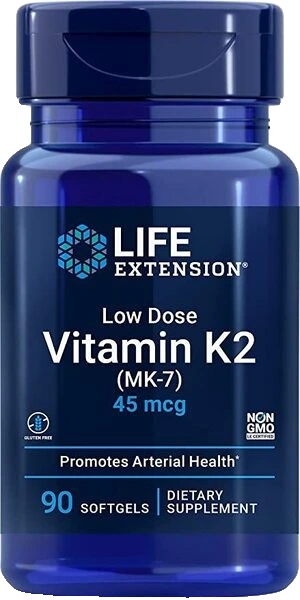 Low Dose Vitamin K2 (MK-7), 45mcg - 90 softgels