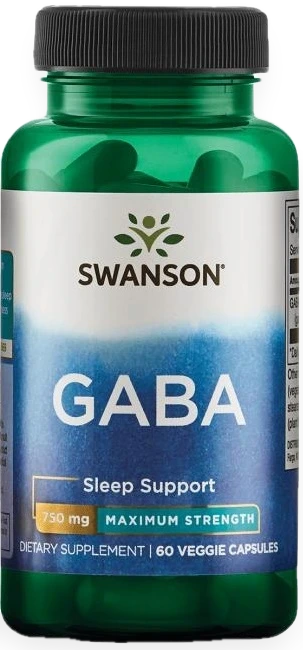 GABA, 750mg Maximum Strength - 60 vcaps