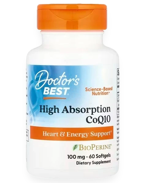 High Absorption CoQ10 with BioPerine, 100mg - 60 softgels