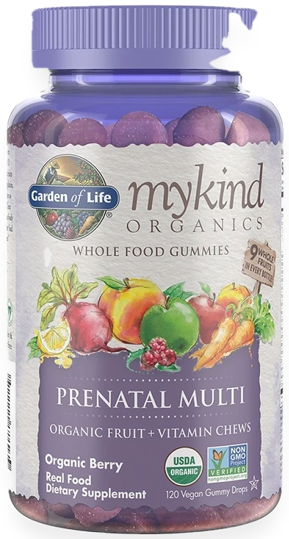 Mykind Prenatal Multi Gummies, Berry - 120 vegan gummy drops