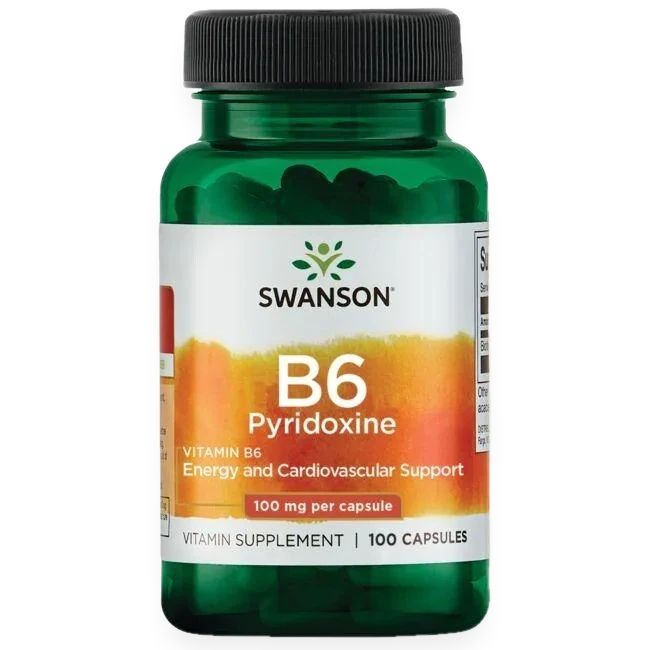 B6 Pyridoxine, 100mg - 100 caps