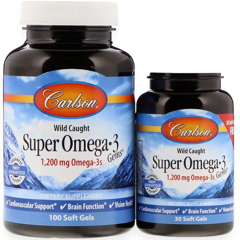 Wild Caught Super Omega-3 Gems, 1200mg - 100 + 30 softgels
