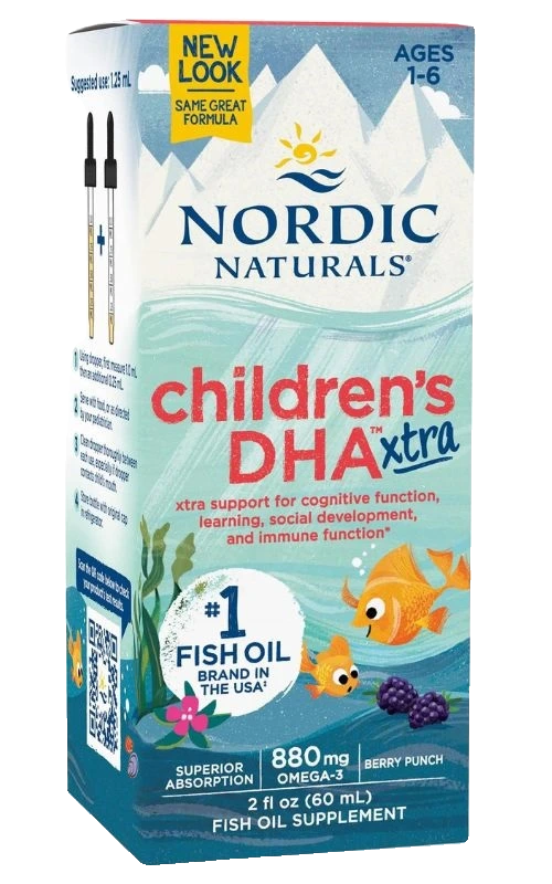 Children's DHA Xtra Fish Oil, 880mg Berry Punch (EAN 768990027253) - 60 ml.
