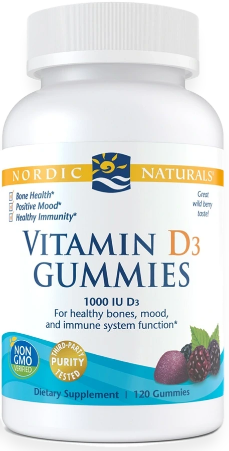 Vitamin D3 Gummies, 1000 IU Wild Berry - 120 gummies