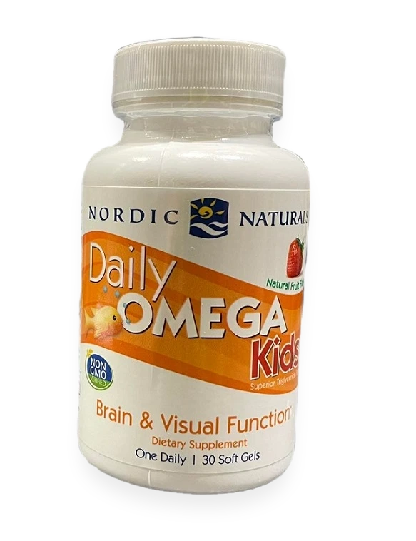 Daily Omega Kids, Natural Fruit Flavor - 30 softgels