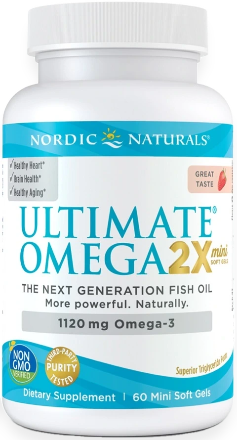 Ultimate Omega 2X Mini, 1120mg Strawberry - 60 mini softgels