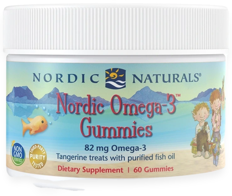Nordic Omega-3 Gummies, 82mg Tangerine Treats - 60 gummies