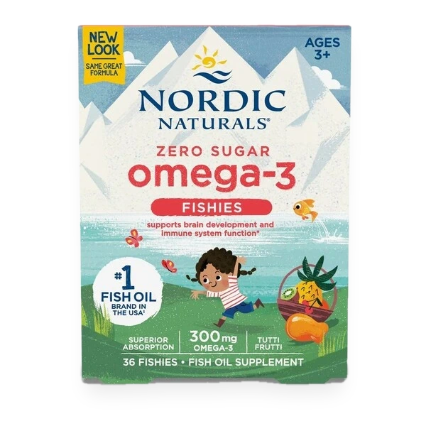 Zero Sugar Omega-3 Fishies, 300mg Tutti Frutti - 36 fishies