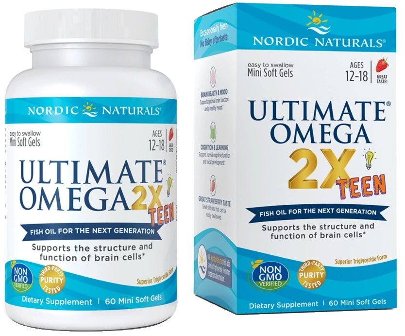 Ultimate Omega 2X Fish Oil TEEN, Strawberry (EAN 768990061103) - 60 mini softgels
