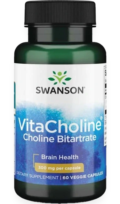 VitaCholine Choline Bitartrate, 300mg - 60 vcaps