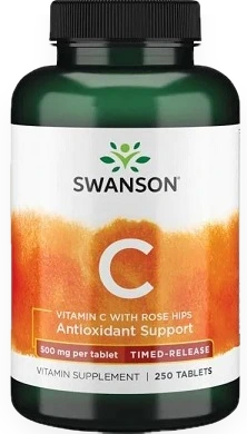 Vitamin C with Rose Hips - Timed-Release, 500mg - 250 tablets