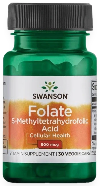 Folate (5-Methyltetrahydrofolic Acid), 800mcg - 30 vcaps
