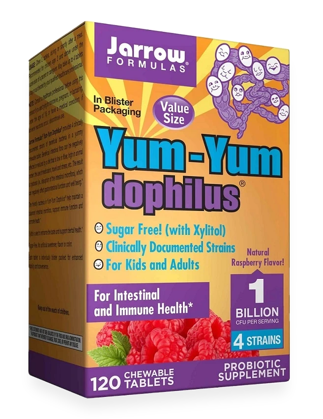 Yum-Yum Dophilus, 1 Billion CFU (Raspberry) - 120 chewable tabs