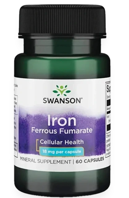 Iron (Ferrous Fumarate), 18mg - 60 caps