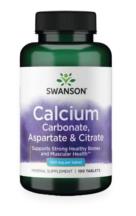 Calcium Carbonate, Aspartate & Citrate, 500mg - 100 tablets
