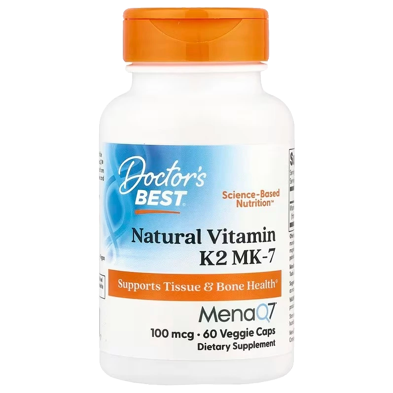 Natural Vitamin K2 MK7 with MenaQ7, 100mcg - 60 vcaps