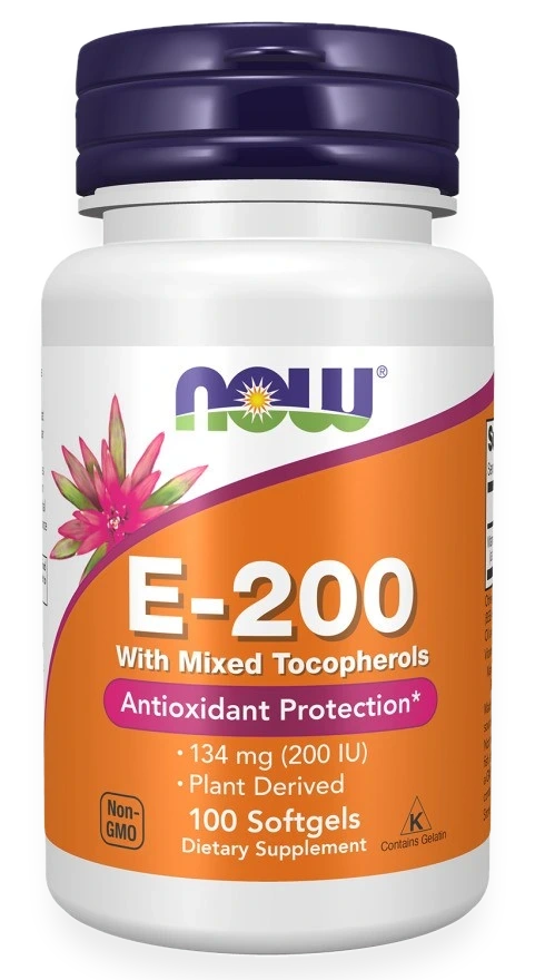 Vitamin E-200 with Mixed Tocopherols - 100 softgels