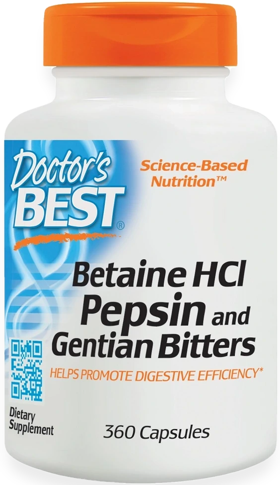 Betaine HCl Pepsin & Gentian Bitters - 360 caps