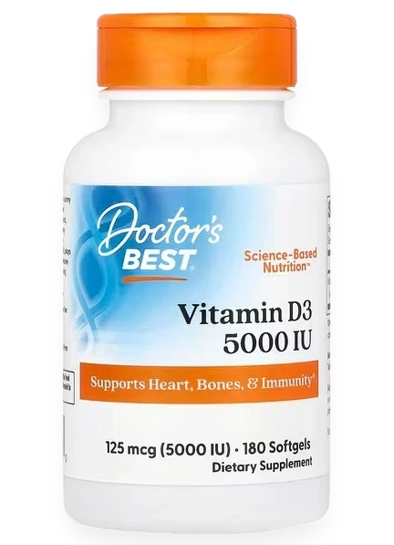 Vitamin D3, 5000 IU - 180 softgels