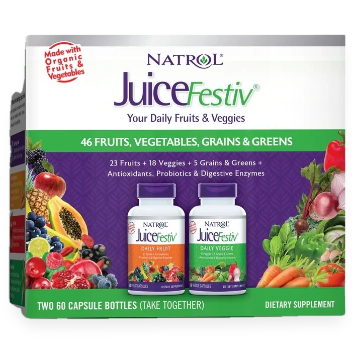 JuiceFestiv, Daily Fruits & Veggies - 60 + 60 caps