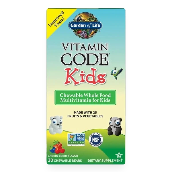 Vitamin Code Kids (Chewable Whole Food Multivitamin For Kids), Cherry Berry - 30 chewable bears