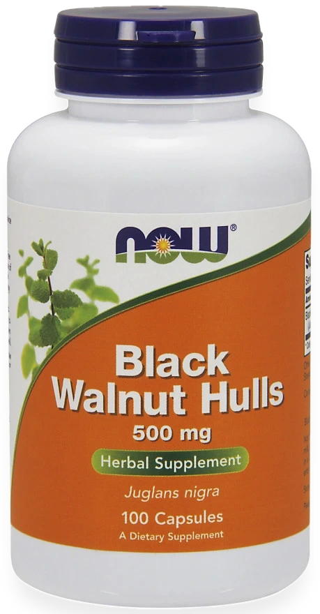 Black Walnut Hulls, 500mg - 100 caps