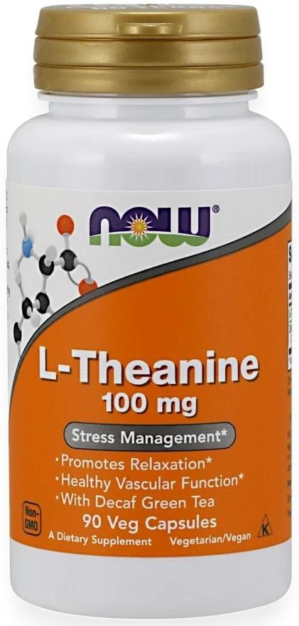 L-Theanine with Decaf Green Tea, 100mg - 90 vcaps