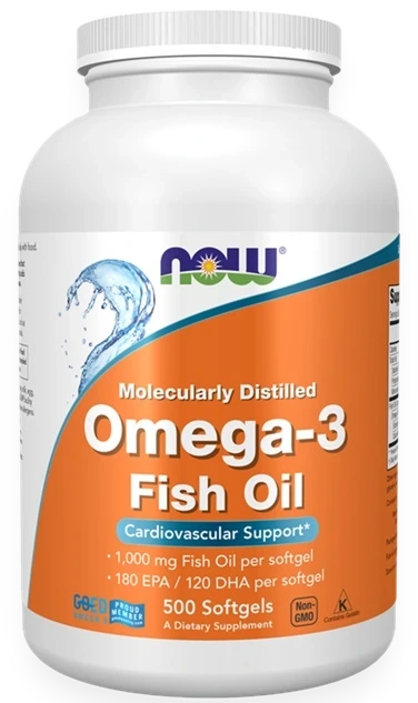 Omega-3 Fish Oil, Molecularly Distilled - 500 softgels
