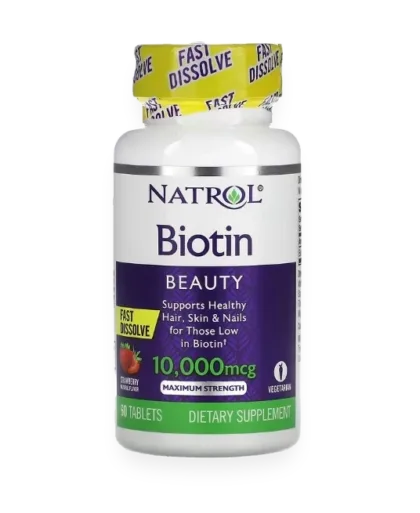 Biotin Fast Dissolve, 10000mcg (Strawberry) - 60 tablets