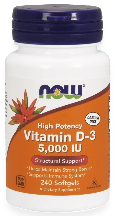 Vitamin D-3, 5000 IU - 240 softgels