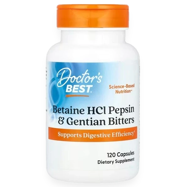 Betaine HCl Pepsin & Gentian Bitters - 120 caps