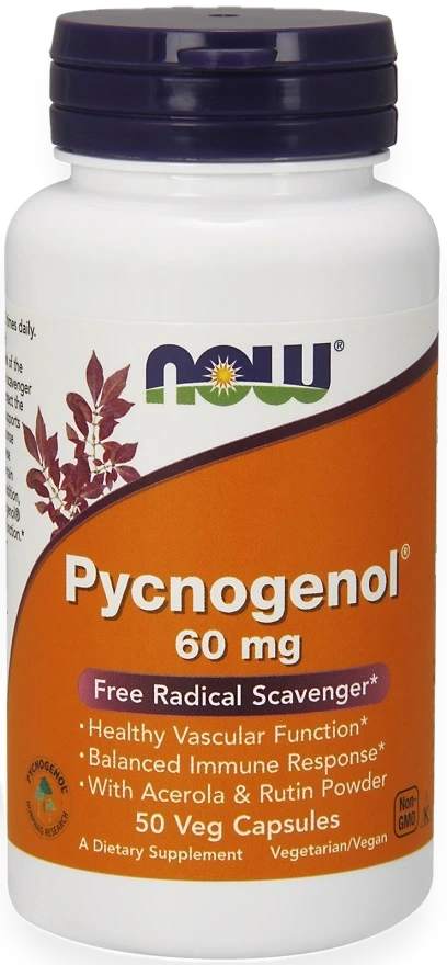 Pycnogenol with Acerola & Rutin Powder, 60mg - 50 vcaps