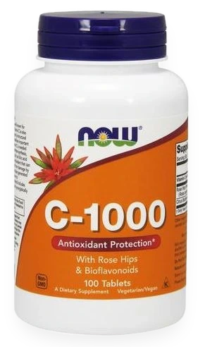 Vitamin C-1000 with Rose Hips & Bioflavonoids - 100 tablets