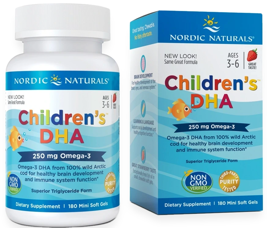 Children's DHA, 250mg Omega-3 Strawberry - 180 mini softgels