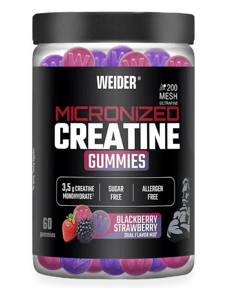 Micronized Creatine Gummies, Blackberry Strawberry Dual Flavor Mix - 60 gummies