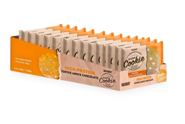 Protein Cookie, Toffee White Chocolate - 14 x 50g