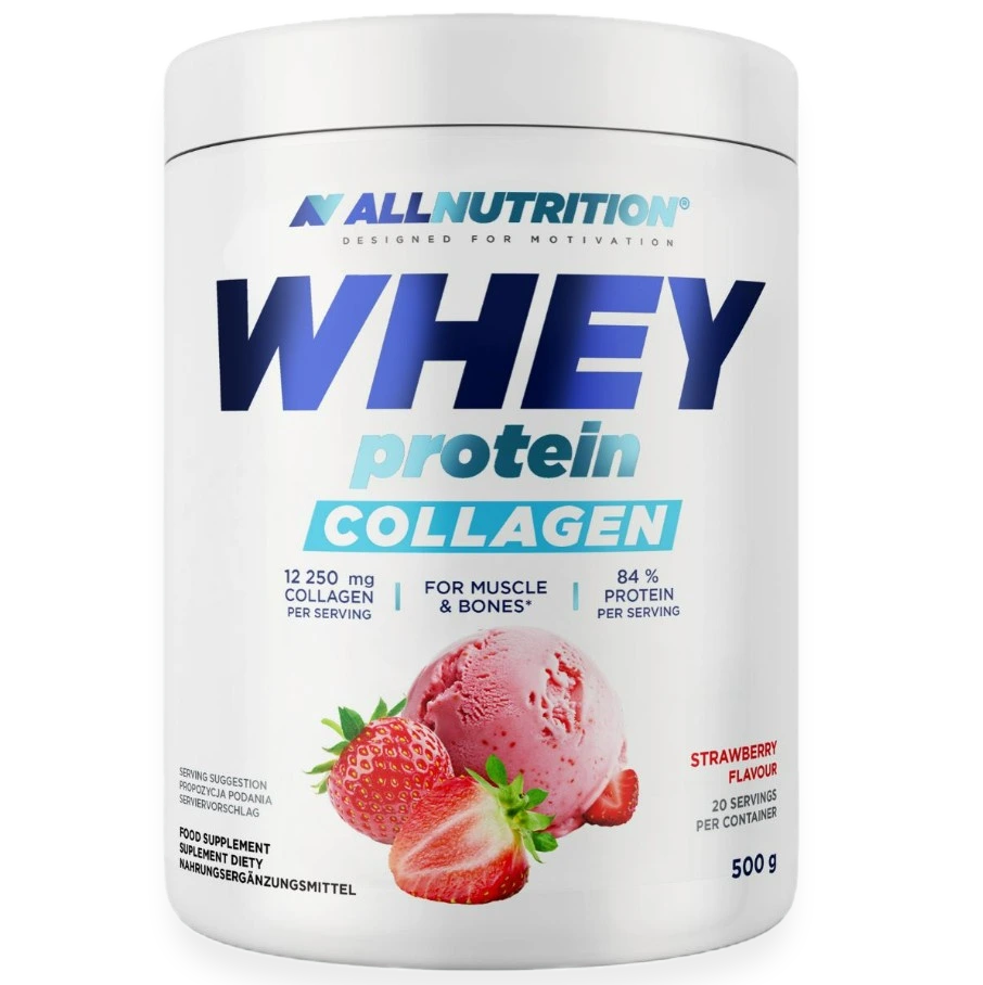 Whey Protein Collagen, Strawberry - 500 grams